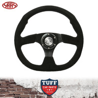 SAAS Motorsport Drift Steering Wheel ADR 14" 350mm Black Suede Flat Bottom