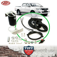 SAAS Black Oil Catch Can Tank + Fitting Kit To Suit Toyota Hilux KUN26 2005-2015