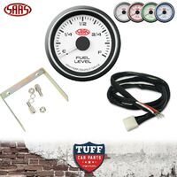 SAAS Fuel Level Gauge White Face Dial Electric 52mm Multi Colour + Fitting Kit