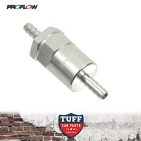 Proflow Competition Billet Reusable Fuel Filter 30 Micron Silver 8mm Barb New