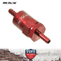 Proflow Competition Billet Reusable Fuel Filter 30 Micron Red 3/8" Barb In & Out