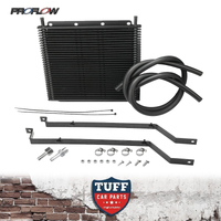 Proflow Heavy Duty Transmission Oil Cooler Kit Aluminium Black Powder Coated 280 x 255 x 19mm Core with 3/8'' Barb for VT VX Holden Commodore V6 & V8