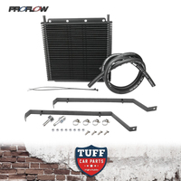 Proflow Heavy Duty Transmission Oil Cooler Kit Aluminium Black Powder Coated 280 x 255 x 19mm Core with 3/8'' Barb for VY Holden Commodore V6 & V8