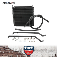 Proflow Heavy Duty Transmission Oil Cooler Kit Aluminium Black Powder Coated 280 x 255 x 19mm Core with 3/8'' Barb for VZ Holden Commodore V6 & V8