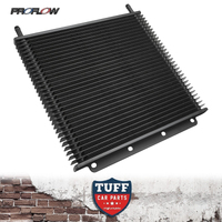 Proflow Universal Tube & Fin Transmission Oil Cooler Black Powder Coated 280 x 255 x 19mm 3/8" Barb