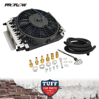 Proflow Universal Ultra Dual Core Transmission Oil Cooler Kit 15.75 x 11.5 x 5" -06AN Inlet with 10" 650CFM Fan