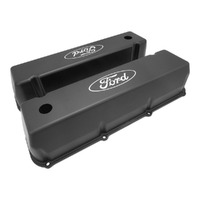 Proflow Valve Covers Tall Cast Aluminium Black with Logo for Ford 429 460 Big Block Pair