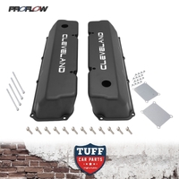 Proflow Valve Covers Tall Cast Aluminium Black for Ford Cleveland V8 302 351 393 408 Pair for Falcon, Mustang, Bronco, F100 etc