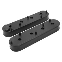 Proflow Valve Covers Tall Fabricated Aluminium Black Wrinkle 65mm with Oil Cap for GM LS Pair