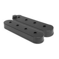 Proflow Valve Covers Tall Fabricated Aluminium Black Wrinkle No Coil Stand for LS Pair