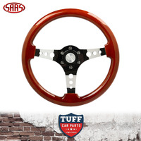 SASS Classic Wood Steering Wheel ADR 14” Chrome Spoke