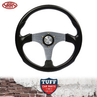 SAAS Octane Euro Style Steering Wheel ADR 14" 350mm Titanium Spoke Polyurethane Wrap