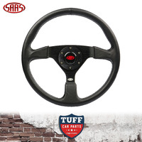 SAAS Director Steering Wheel ADR 14" 350mm Black Spoke Leather for HDT/HSV Style