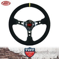 SAAS Motorsport GT Steering Wheel ADR 14" 350mm Black Suede 80mm Deep Dish Position Indicator