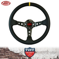 SASS Motorsport GT Steering Wheel ADR 14” Black Leather 80mm Deep Dish Position Indicator