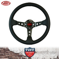 SAAS Motorsport GT Steering Wheel ADR 14" 350mm Black Leather 80mm Deep Dish