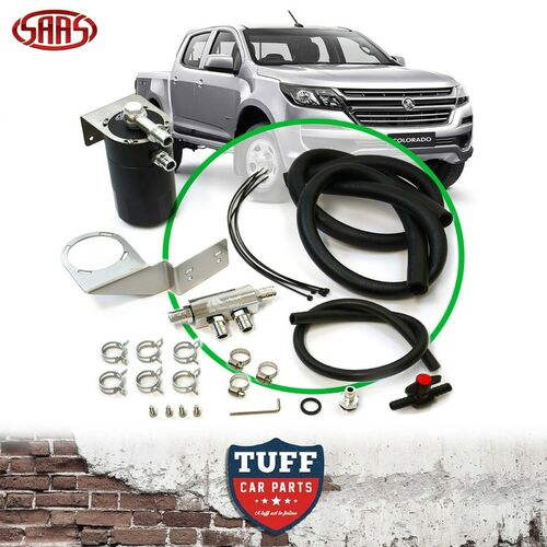 SAAS Holden Colorado Diesel RGII RG2 2016-2021 Black Oil Catch Can + Fitting Kit