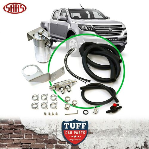 SAAS Holden Colorado Diesel RGII RG2 16-21 Polished Oil Catch Can + Fitting Kit
