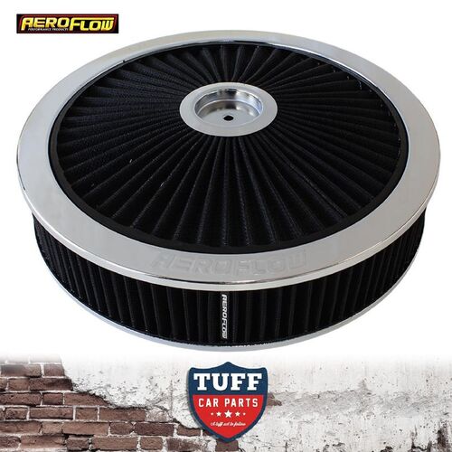 Aeroflow Chrome Full Flow Air Cleaner Assembly 14" x 3" with Washable Filter New