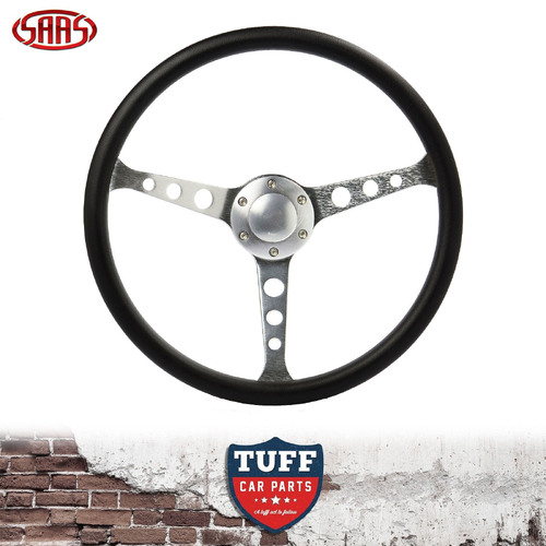 SAAS Classic Steering Wheel ADR 15" 380mm Brushed Alloy Holes